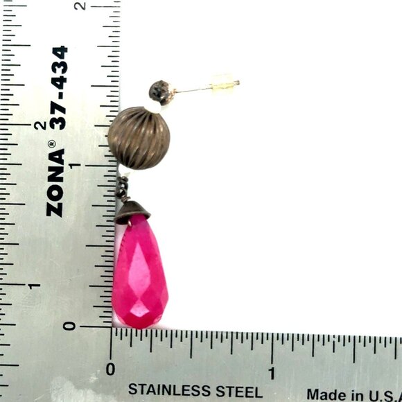 Silver 925 Ruby Earrings - Picture 4 of 5